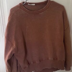Zenana Outfitters Warm Tan Crew Neck Sweater